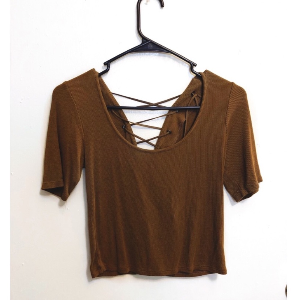 Olive green top with lace In the back
